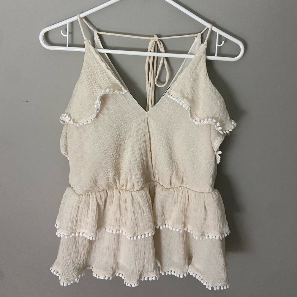 Fab’rik Lacey Cream Blouse Size L